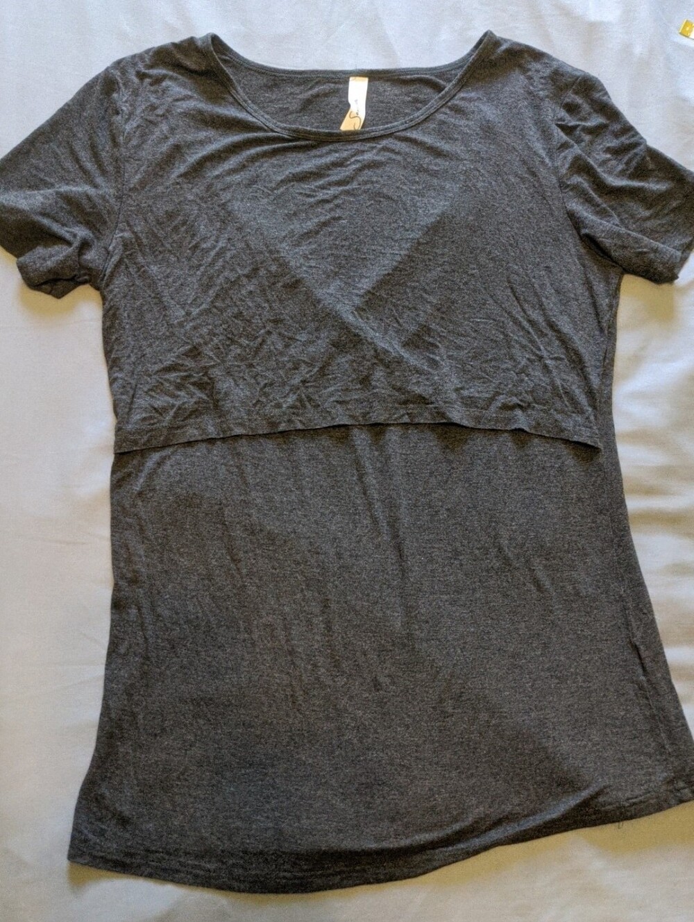 Sosolism Women’s Charcoal Gray Nursing/Maternity Short Sleeve Top Size M